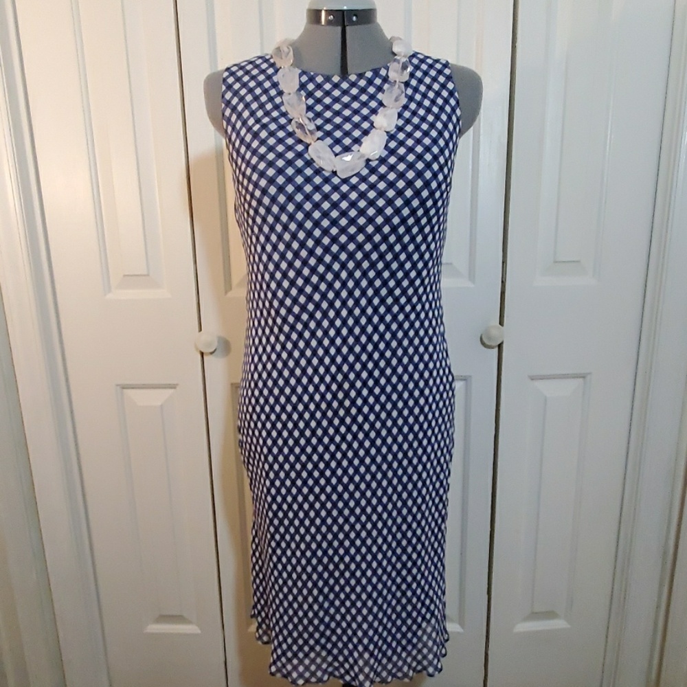 LAUREN RALPH LAUREN Blue & White Dress Size 6P
